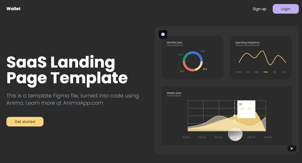 Saas landing page